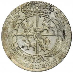 August III Sas, Ort Lipsk 1754 EC Efraimek - kropka po dacie