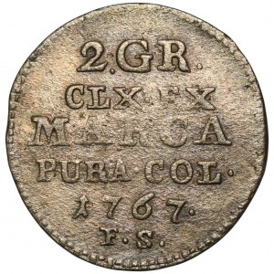 Poniatowski, 2 Grosze (halber Zloty) Warschau 1767 FS