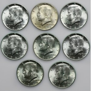 Set, USA, 1/2 Dollar 1964 (8 pcs.)