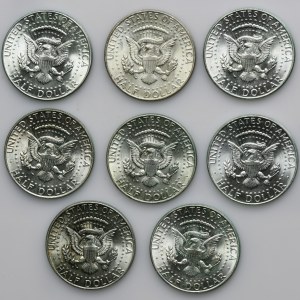 Set, USA, 1/2 Dollar 1964 (8 pcs.)