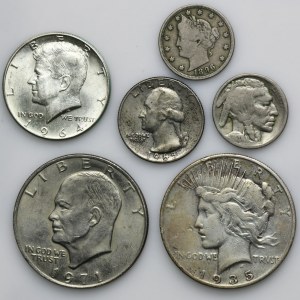 Satz, USA, Gemischte Münzen (6 Stück)