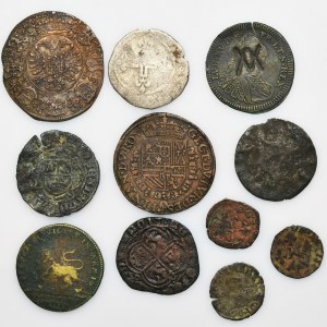 Satz, Frankreich, Niederlande und Nürnberg, Münzen und Wertmarken (11 Stück).