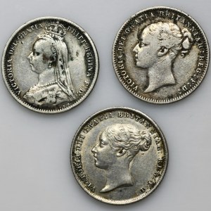 Set, Great Britain, Victoria, 6 Pence (3 pcs.)