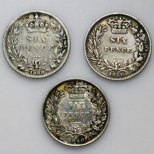 Set, Great Britain, Victoria, 6 Pence (3 pcs.)