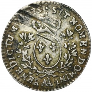 Francja, Ludwik XV, 1/10 Écu Metz 1773 AA - półksiężyc