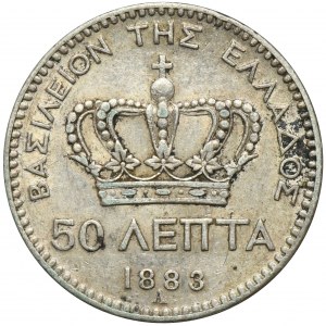 Greece, George I, 50 Lepta Paris 1883 A