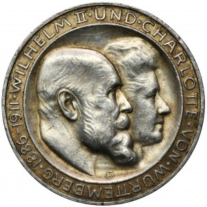 Deutschland, Württemberg, Wilhelm II, 3 Mark Stuttgart 1911 F
