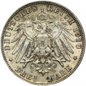 Germany, Bavaria, Otto, 3 Mark Munich 1910 D