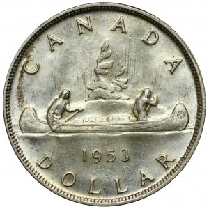 Canada, Elizabeth II, 1 Dollar Ottawa 1953 - Canoe