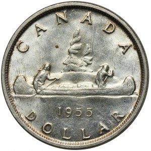 Kanada, Elżbieta II, 1 Dolar Ottawa 1955 - Canoe