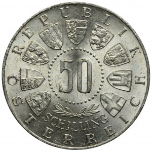 Austria, II Republika, 50 Szylingów Wiedeń 1963 - 600 rocznica - Tyrol