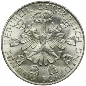Austria, II Republika, 50 Szylingów Wiedeń 1959 - 150. rocznica wyzwolenia Tyrolu