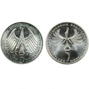 Germany, FRG, 5 Mark (2 pcs.)