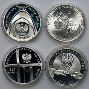 Zestaw, 10 złotych Jan Paweł II (4 szt.)