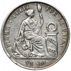 Peru, 1 Sol Lima 1864