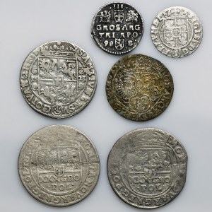 Set, Sigismund III Vasa, John II Casimir, 3 Polker, 3 Groschen, 6 Groschen, Ort and Tymf (6 pcs.)