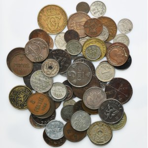 Set, Denmark, Finland, Norwey and Sweden, Mix of scandinawian coins from 19-20th century (348 g)