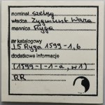 Zygmunt III Waza, Szeląg Ryga 1599 - RZADKI, ILUSTROWANY, ex. Marzęta