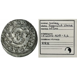 Zygmunt III Waza, Szeląg Wilno 1617 - RZADKI, ex. Marzęta