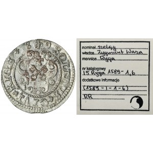 Zygmunt III Waza, Szeląg Ryga 1589 - RZADKA, ex. Marzęta