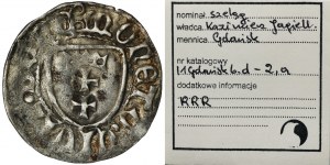 Kazimierz IV Jagiellończyk, Szeląg Gdańsk bez daty - RZADKI, ex. Marzęta
