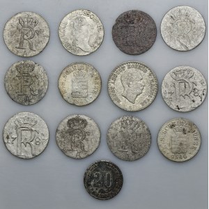 Satz, Deutschland, Preußen und Sachsen, Mischung von Münzen aus dem 18. und 19. Jahrhundert (13 Stück).