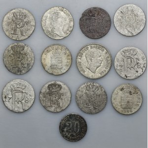 Set, Germany, Prussia and Saxony, Mix of coin from 18th and 19th coins (13 pcs.)