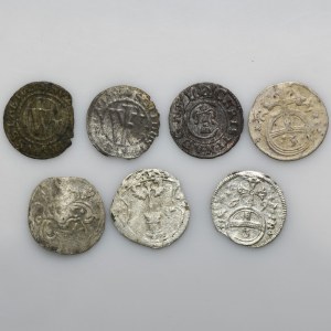 Zestaw, Śląsk, Niemcy i Ryga pod panowaniem szwedzkim, Mix drobnych monet (7 szt.)