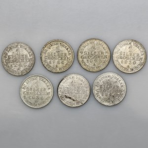 Set, Germany, Kingdom of Prussia, Friedrich Wilhelm III, 1 Silber Groschen Berlin (7 pcs.)