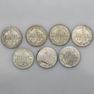 Satz, Deutschland, Königreich Preußen, Friedrich Wilhelm III, 1 Berliner Silberpfennig (7 Stück).