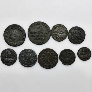 Satz, Polen, Russland und Preußen, Gemischte Kupfermünzen (9 Stk.)