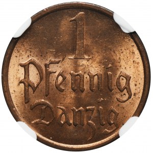 Wolne Miasto Gdańsk, 1 fenig 1937 - NGC MS64 RB