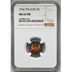 2 grosze 1936 - NGC MS65 RB