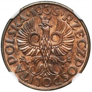 2 grosze 1938 - NGC MS65 RB