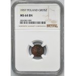 1 Pfennig 1937 - NGC MS64 BN