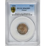 5 groszy 1928 - PCGS MS62 BN