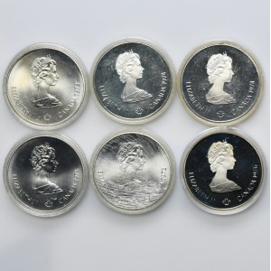 Zestaw, Kanada, Elżbieta II, 5 Dolarów Ottawa 1976 - XXI Igrzyska Olimpijskie (6 szt.)