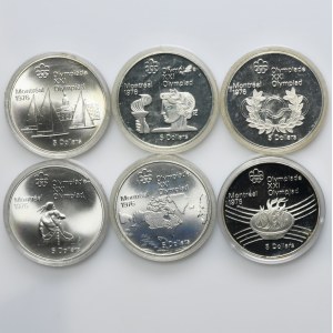 Zestaw, Kanada, Elżbieta II, 5 Dolarów Ottawa 1976 - XXI Igrzyska Olimpijskie (6 szt.)