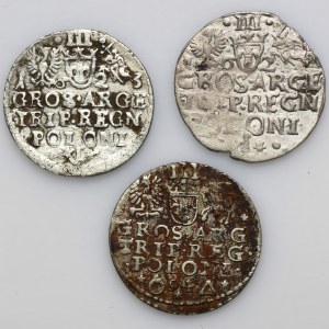 Set, Sigismund III Vasa, 3 Groschen Krakau and Marienburg (3 pcs.)