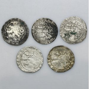 Set, Bohemia, Karl IV, Prague groschen Kuttenberg (5 pcs.)