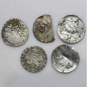 Set, Bohemia, Karl IV, Prague groschen Kuttenberg (5 pcs.)