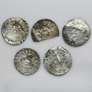 Set, Bohemia, Karl IV, Prague groschen Kuttenberg (5 pcs.)