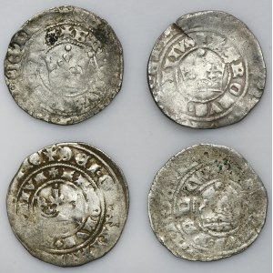 Set, Bohemia, Karl IV, Prague groschen Kuttenberg (4 pcs.)