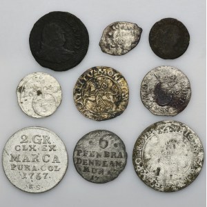 Set, Kingdom of Poland, Prussia, Russia and Habsburg rule of Silesia, Mix of coins (9 pcs.)