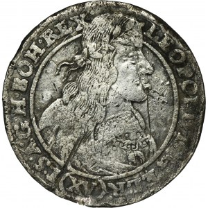 Schlesien, Habsburger Herrschaft, Leopold I., 15 Krajcars Wrocław 1662 GH