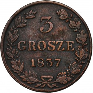 3 Pfennige Warschau 1837 - mit dem SPIRIT-Effekt