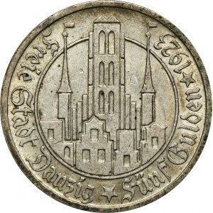 Free City of Danzig, 5 gulden 1923 Church