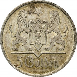 Freie Stadt Danzig, 5 Gulden 1923 Kirche