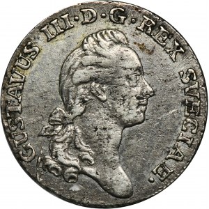 Szwecja, Gustaw III, 1/6 Riksdaler Sztokholm 1779