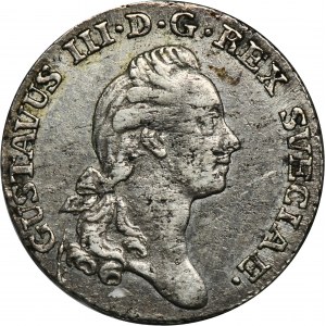 Schweden, Gustav III, 1/6 Riksdaler Stockholm 1779